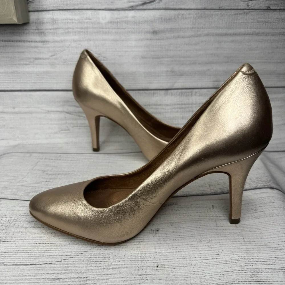 Corso Como Gold Leather Heels Pumps‎ Size 6.5